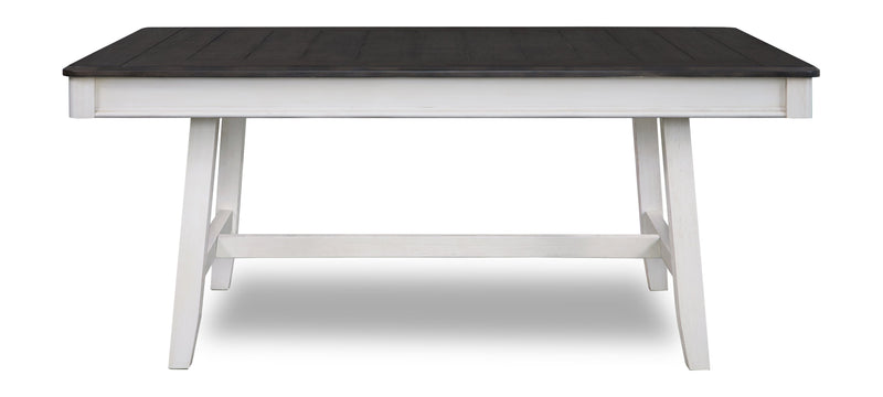 Echo 5pc Dining Table Set with Table & 4 Chairs, Storage Drawers, Trestle Base, 70\"W - White/Grey