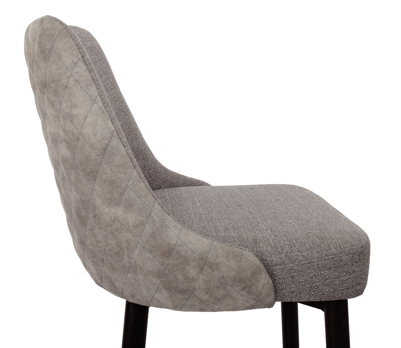 Eden Counter-Height Stool with Linen-Look Fabric, Metal - Grey