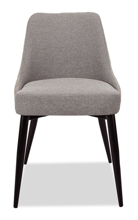 Eden Dining Chair with Linen-Look Fabric, Metal - Grey
