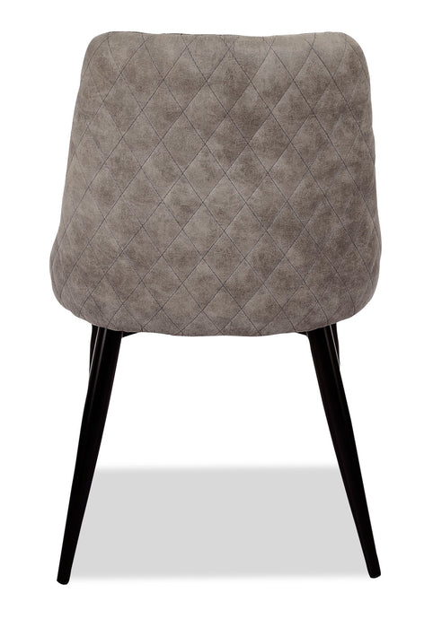 Eden Dining Chair with Linen-Look Fabric, Metal - Grey