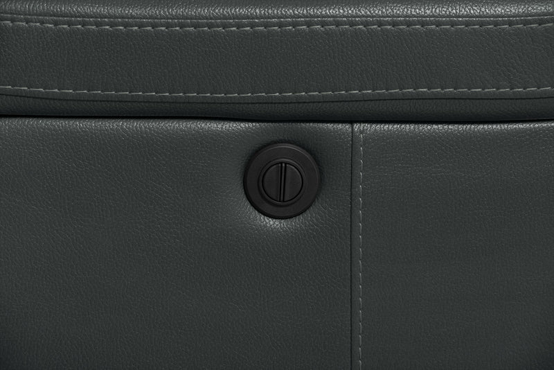 Leo 41\" Leather-Look Fabric Power Reclining Chair - Grey