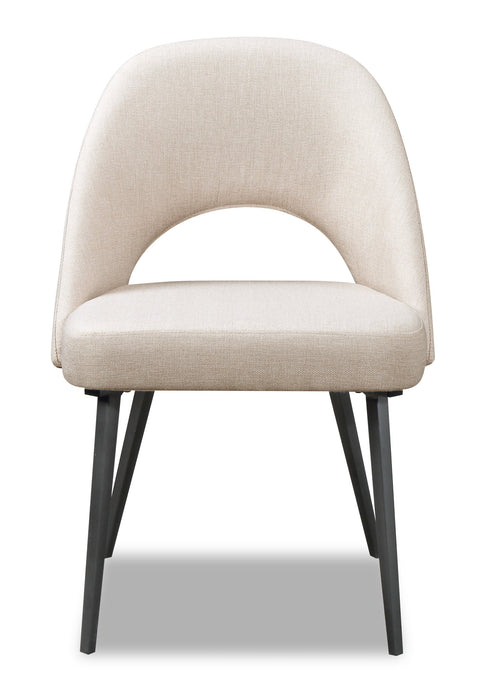 Elijah Dining Chair with Linen-Look Fabric, Metal - Taupe