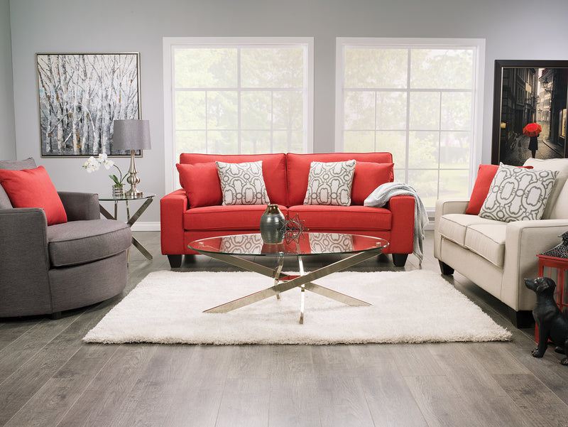 Zila 24\" Modern Round Glass Top End Table - Silver with Stainless Steel Base