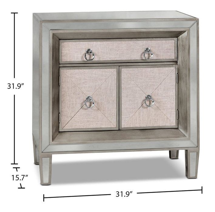 Enna 32\" Glam Accent Cabinet with Drawer - Antiqued Silver