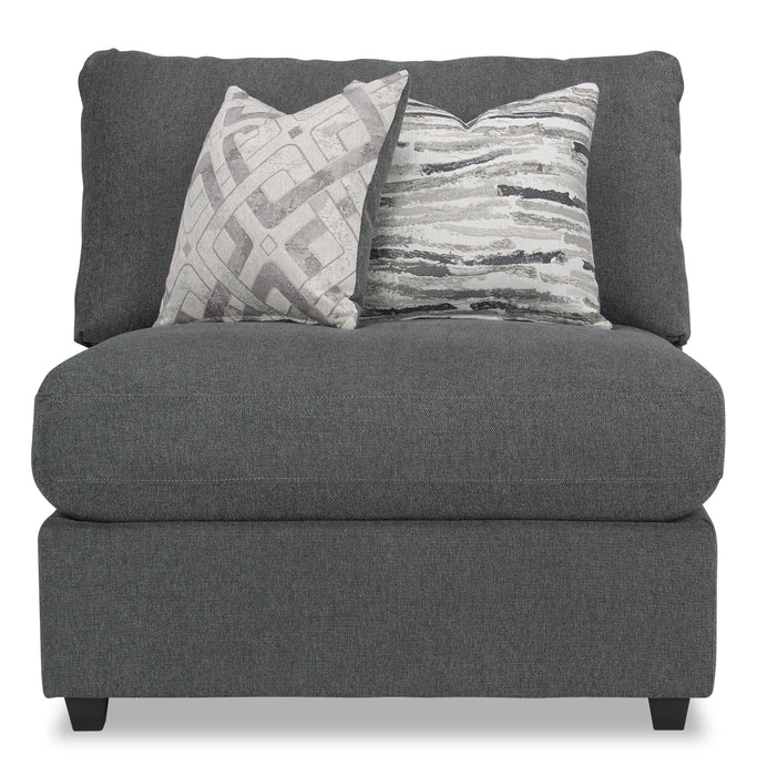 Scott Living Evolve Modular 39.5\" Linen-Look Fabric Armless Chair with Feather Down Cushions - Charcoal Grey
