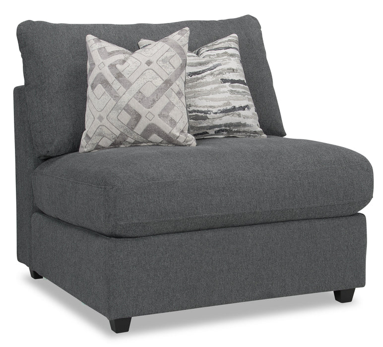 Scott Living Evolve Modular 5-Piece Linen-Look Fabric Armless Sectional with Feather Down Cushions - Charcoal Grey
