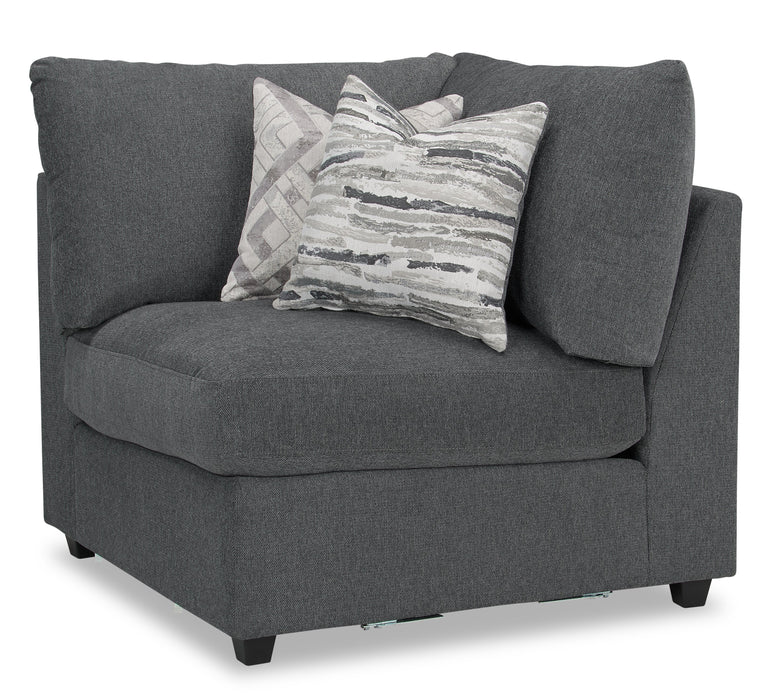 Scott Living Evolve Modular 5-Piece Linen-Look Fabric Armless Sectional with Feather Down Cushions - Charcoal Grey