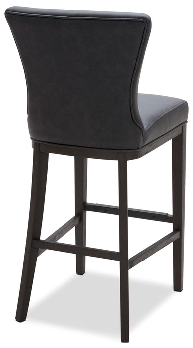 Quinn Barstool with Vegan Leather Fabric - Grey