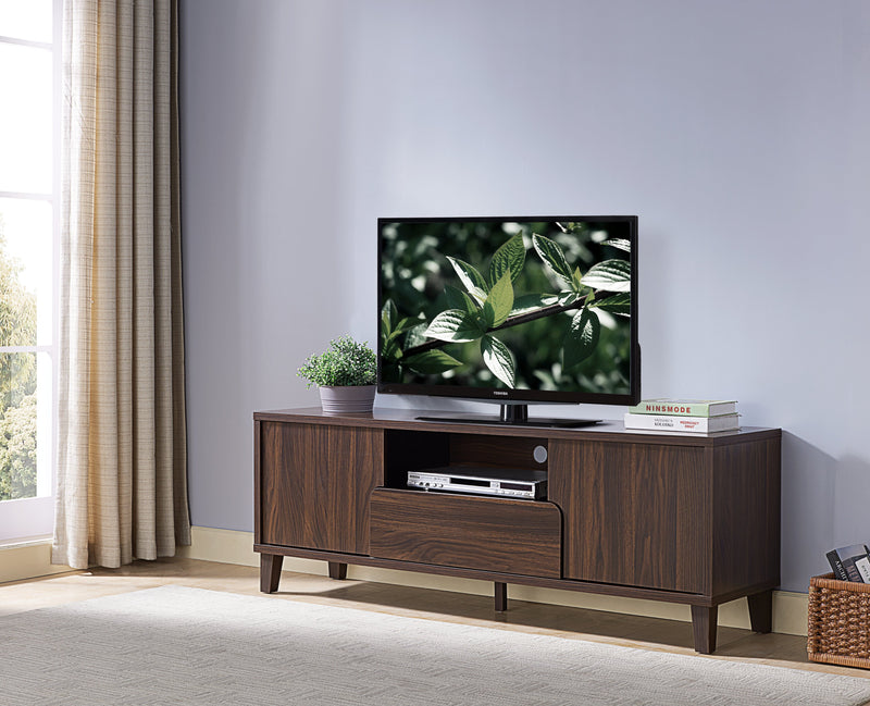 Finn 60\" TV Stand with Storage and Cable Management for TVs up to 65\"- Dark Walnut