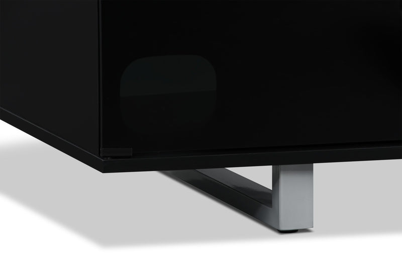 Odesos 72\" Modern Electric Fireplace TV Stand with Storage and Cable Management for TVs up to 80\"- Black