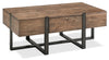 Manchester 48\" Rustic Coffee Table with Storage - Brown Wood with Iron Base