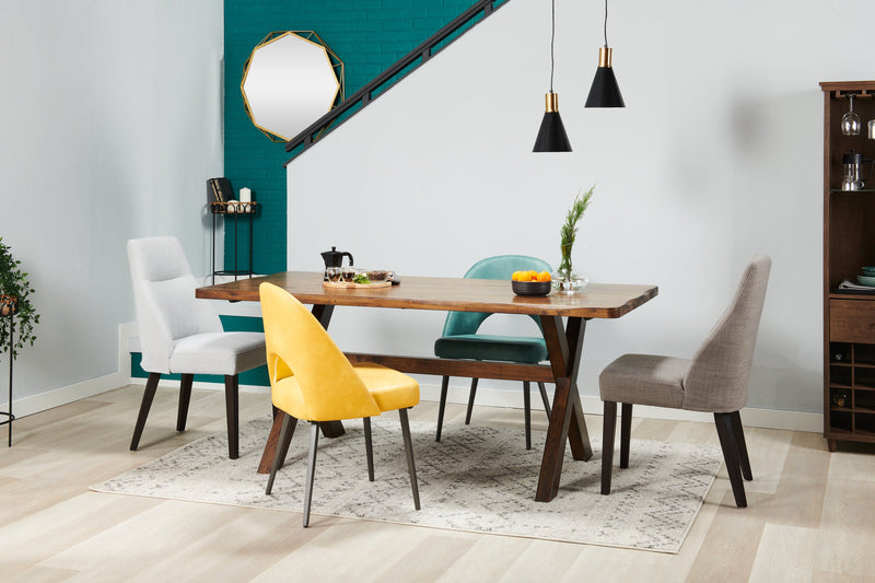 Gabi Dining Chair with Linen-Look Fabric - Grey