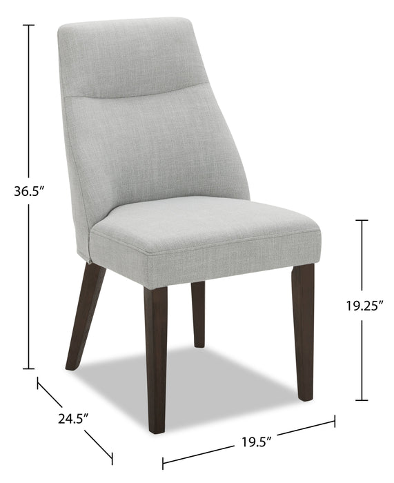 Gabi Dining Chair with Linen-Look Fabric - Grey