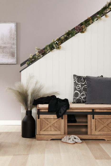 Gavin 47.25\" Bench with Shoe Storage - Hazelnut