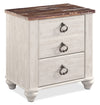 ["Willowton Bedside 2-Drawer Nightstand, 23.7\"W x 25.7\"H - Whitewash"]