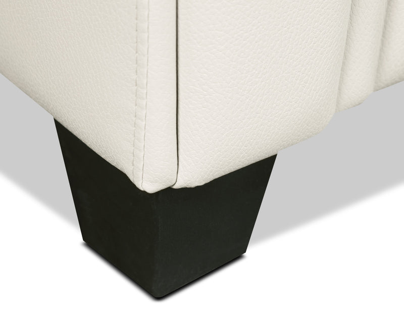 Andi 40\" Leather-Look Fabric Sofa with Button Tufting - Beige