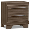 ["Olivia Bedside 2-Drawer Nightstand, 23.5\"W x 25.2\"H, Made in Canada - Grey"]