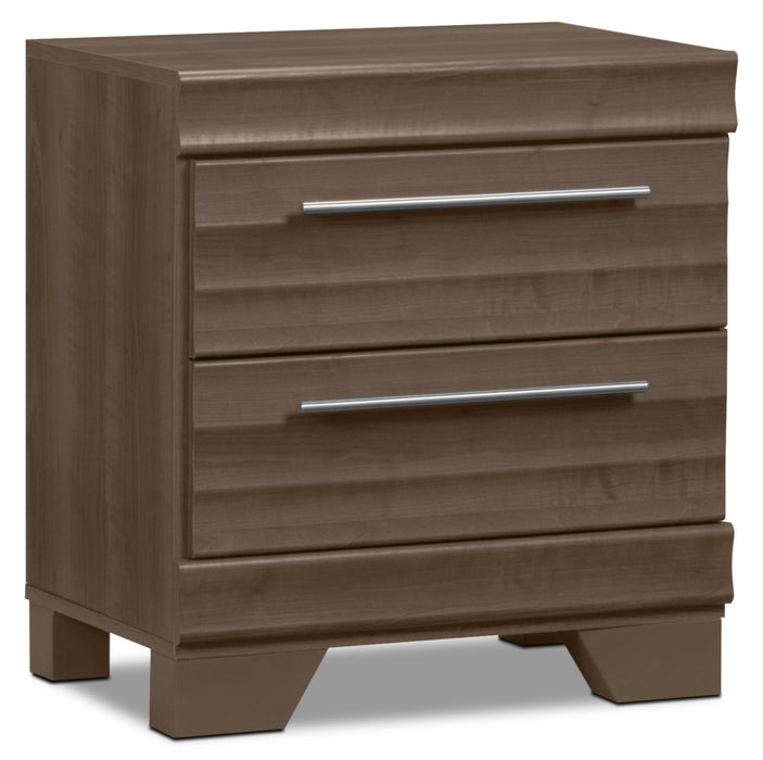 Olivia Bedside 2-Drawer Nightstand, 23.5\"W x 25.2\"H, Made in Canada - Grey