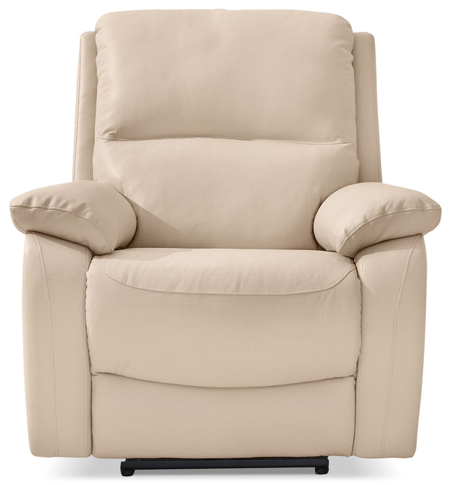 Grove 36\" Genuine Leather Power Reclining Chair with Adjustable Headrest - Cream