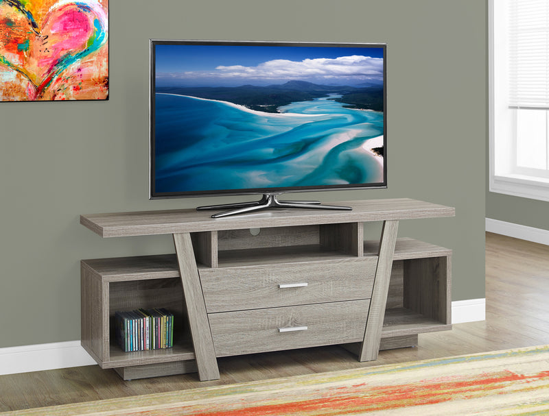 Loris 60\" TV Stand with Storage and Cable Management for TVs up to 65\"- Dark Taupe