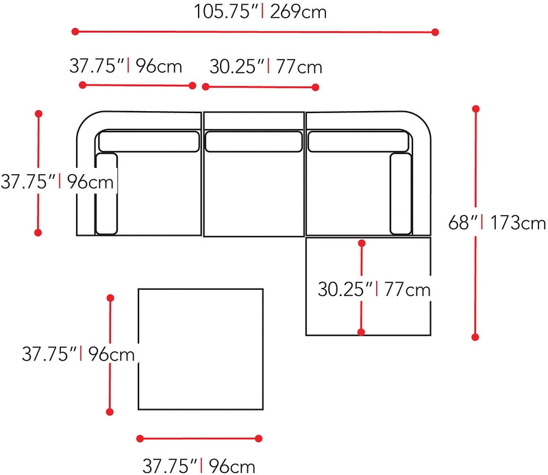 Seattle Sofa, Ottoman and Table Set