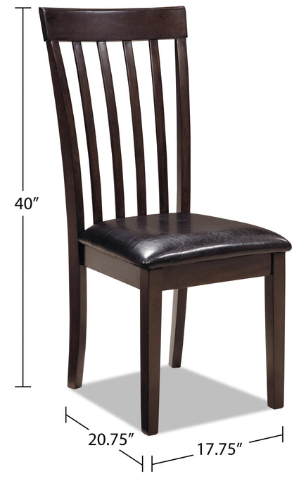 Hammis Dining Chair with Vegan-Leather Fabric, Slat-Back - Brown