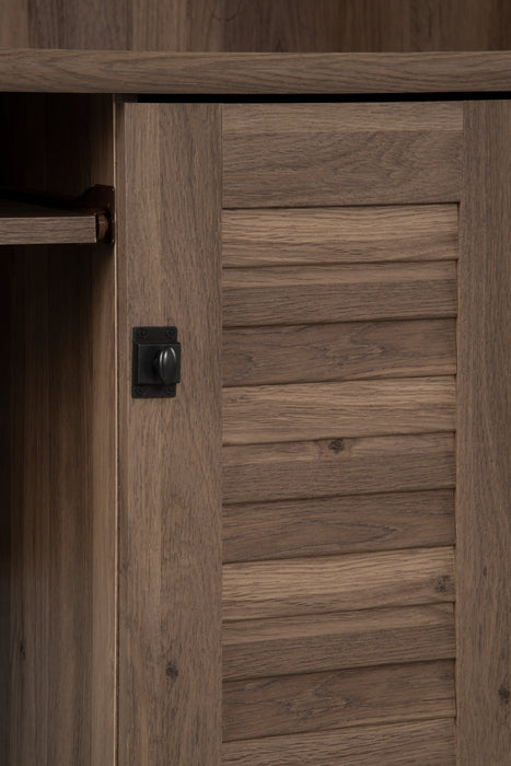 Harbor View 62.25\" Office Desk with Hutch – Salt Oak