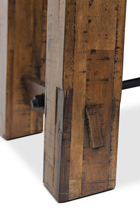 Galeveston 22\" Rustic End Table with Shelf - Brown Woodgrain Wood