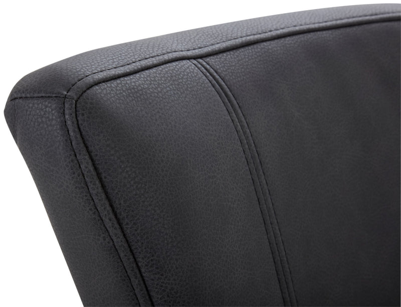 Quinn Barstool with Vegan Leather Fabric - Grey