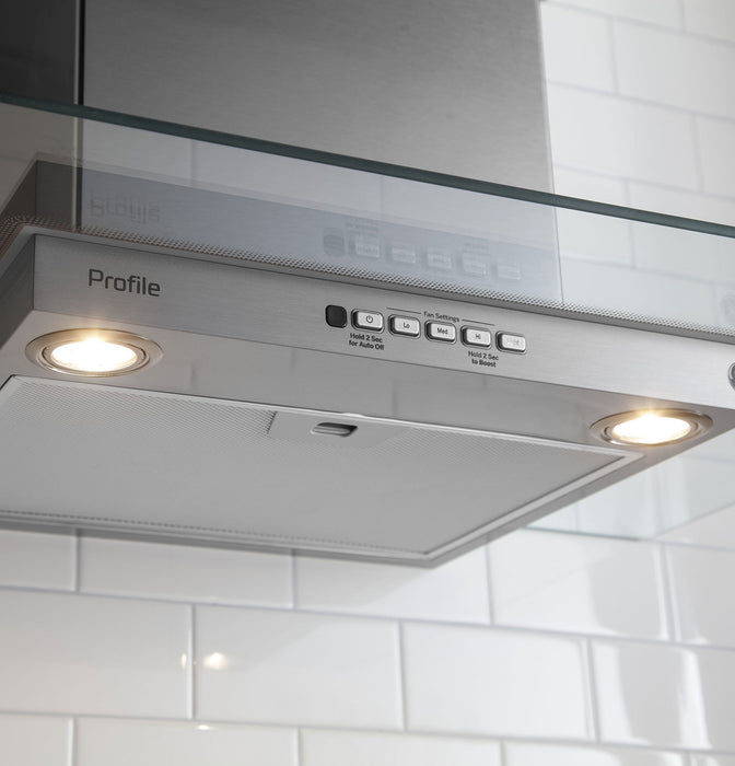 GE 30\" Wall-Mount Glass Canopy Chimney Range Hood – PVW7301SJSSC