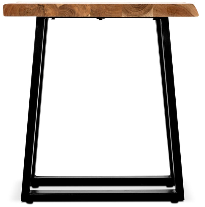 Agra 24\" Rustic End Table - Brown and Black with Iron Legs