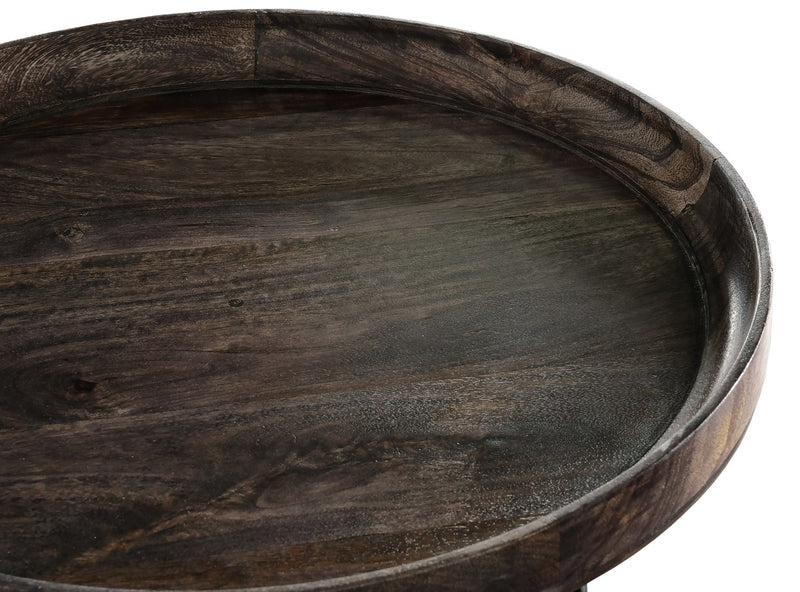 Nashik 24\" Round Accent Table - Grey Brown