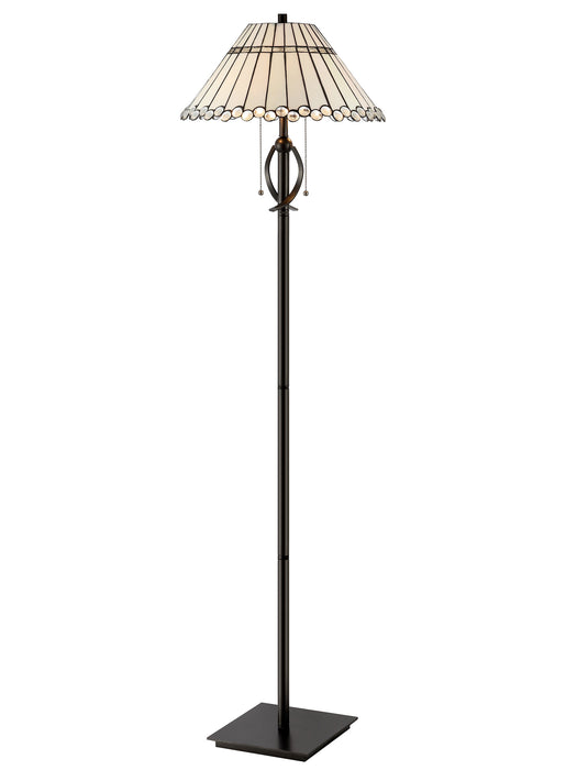Hudson 62\" Tiffany Style Hand-Blown Glass Floor Lamp