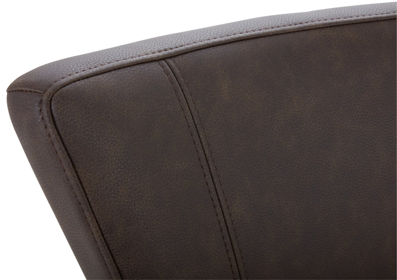 Quinn Counter-Height Stool with Vegan Leather Fabric, 26\"H - Brown