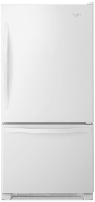 Whirlpool 30\" 18.7 Cu. Ft. Bottom-Mount Refrigerator - White-on-White - WRB329DFBW