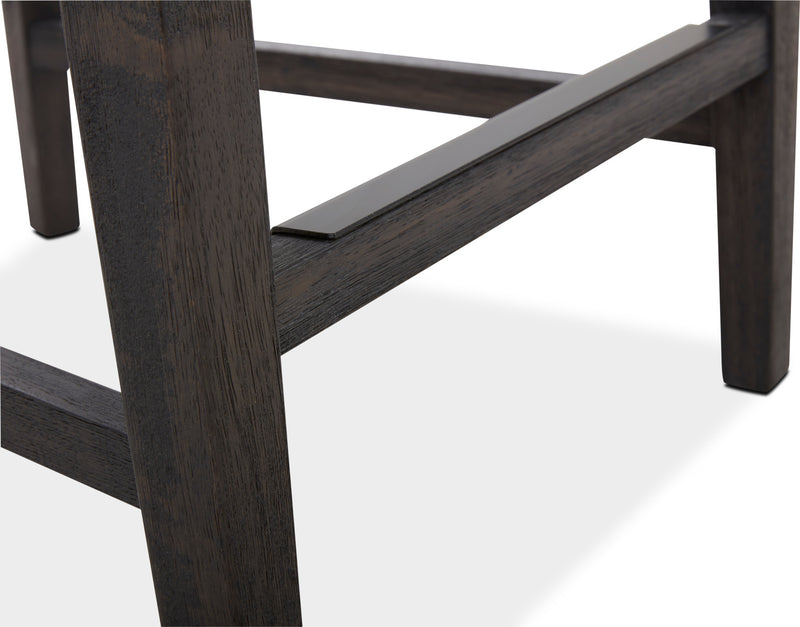 Quinn Counter-Height Stool with Vegan Leather Fabric - Grey