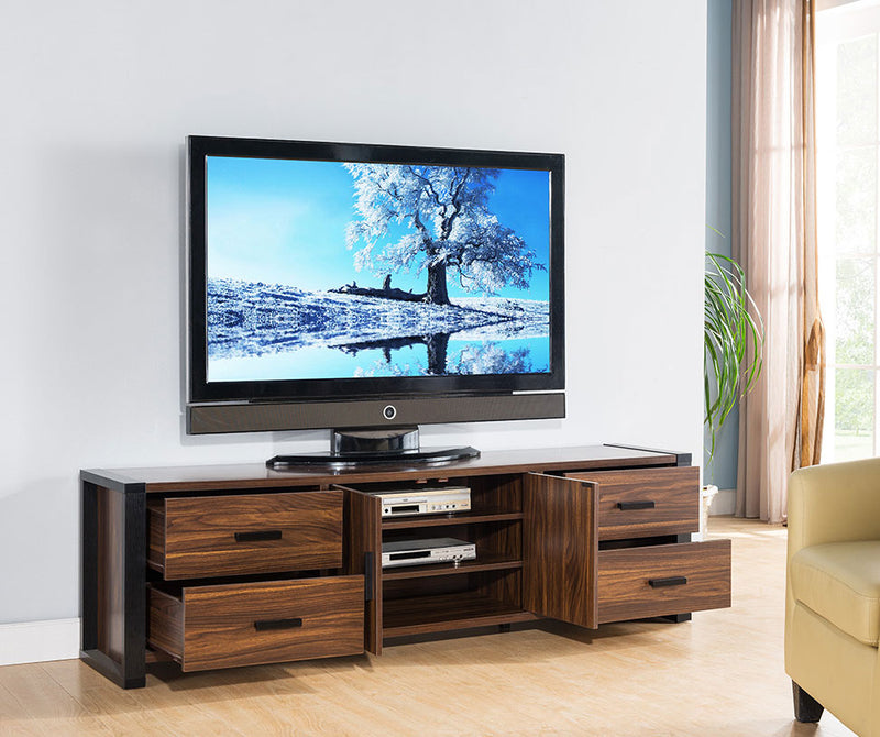 Ashton 70\" Modern TV Stand with Storage and Cable Management for TVs up to 80\"- Dark Walnut and Espresso