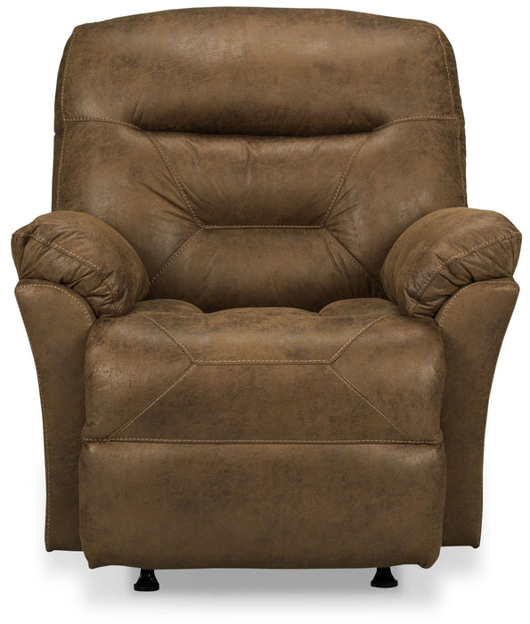 Recliner 4579 Leather-Look Fabric Power Recliner - Stout