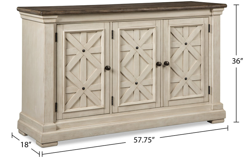 Isla Dining Server with Storage, 57.8\"W - Antique White