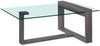 California 47.25\" Modern Glass Top Coffee Table - Distressed Grey 