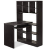 Mollie 35.5\" Reversible Office Desk with Open Bookcase - Espresso 
