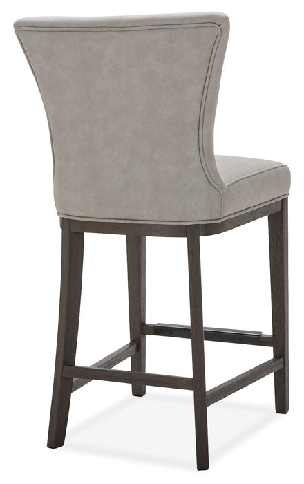 Quinn Counter-Height Stool with Vegan Leather Fabric, 26\"H - Taupe