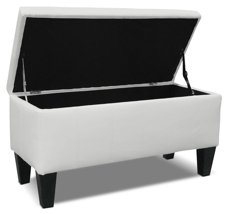 Jackson 40\" Storage Ottoman - White Faux Leather