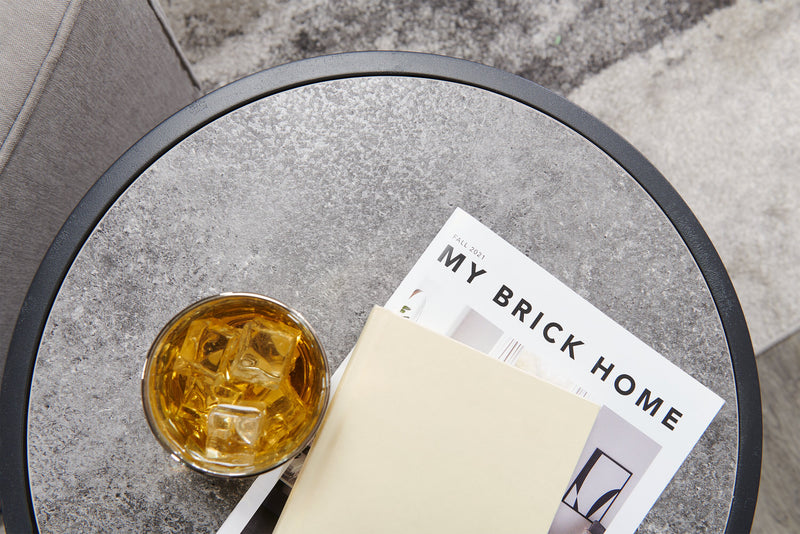 Jacki 18.25\" Chairside Table - Grey Stone-Look