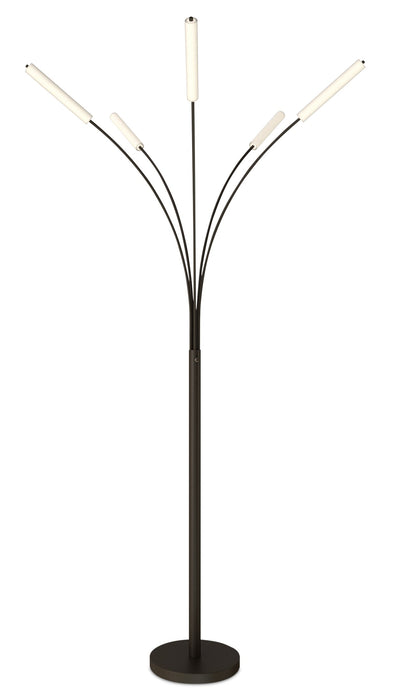 Jakari 80\" Matte Black 5-Light LED Arc Floor Lamp