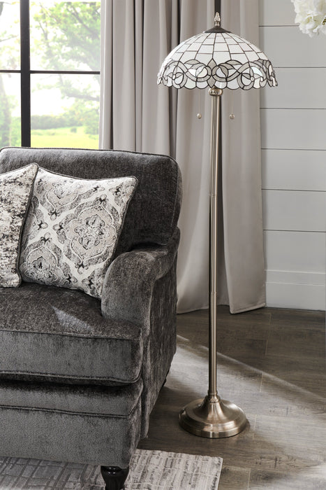 Jasmin 63\" Tiffany Style Hand-Blown Glass Floor Lamp