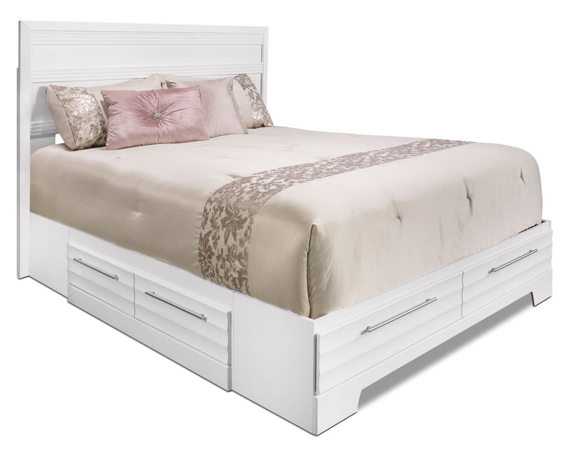 Olivia 4-Piece Full Storage Bed and Chest Package – White