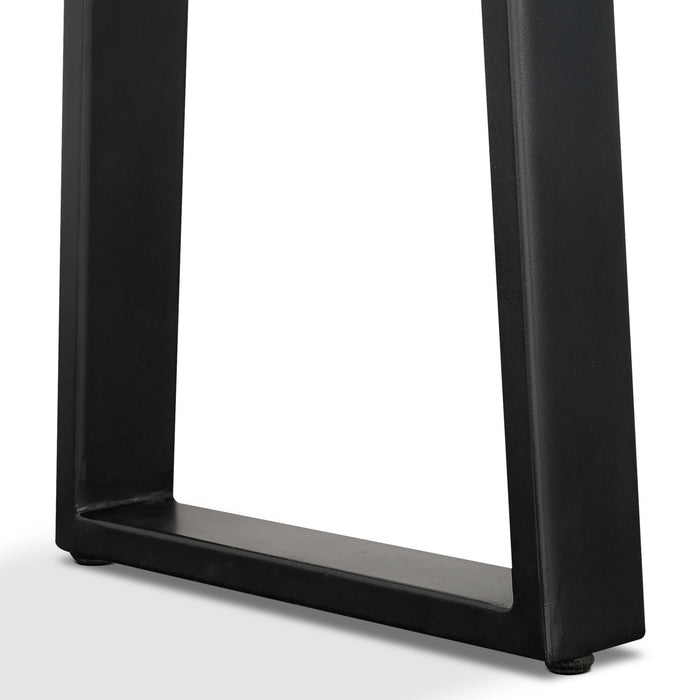 Agra 24\" Rustic End Table - Brown and Black with Iron Legs