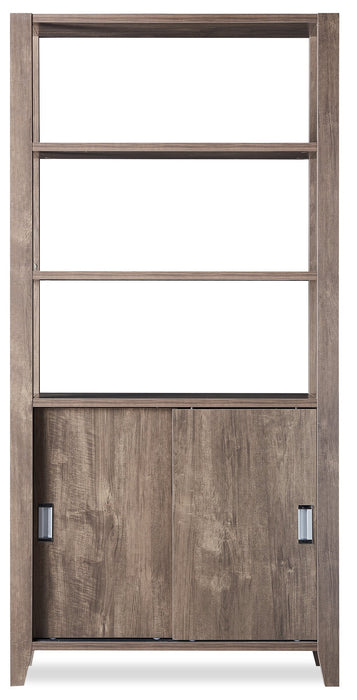 Jude 36\" 3-Shelf Bookcase with Cabinet- Hazelnut