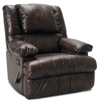Recliner 5598 Genuine Leather Massage Recliner with Storage Arms - Chocolate